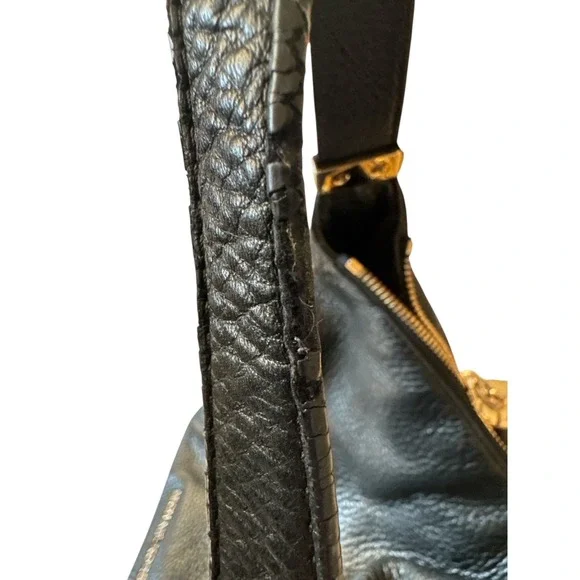 Michael Kors Bedford Large Hobo Black Pebbled Leather‎ Classic Gold Hardware - Picture 3 of 6